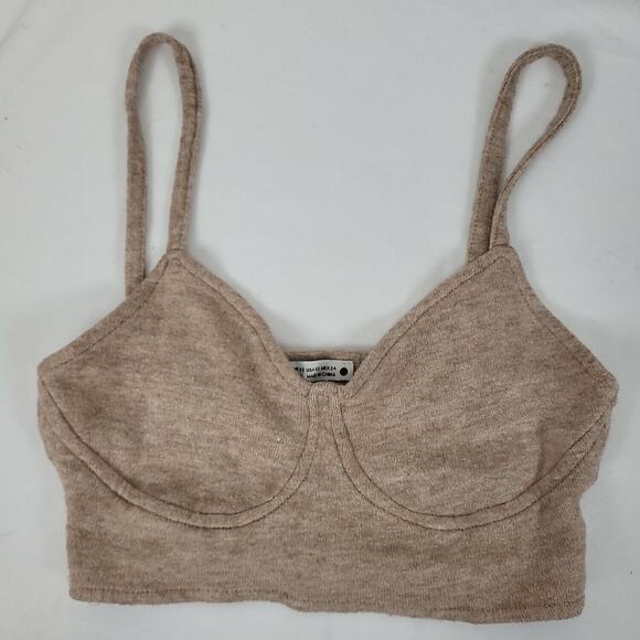 Zara Other - Zara Womens Tan Spaghetti Strap Full Coverage Pullover Minimizer‎ Bra Size XS
